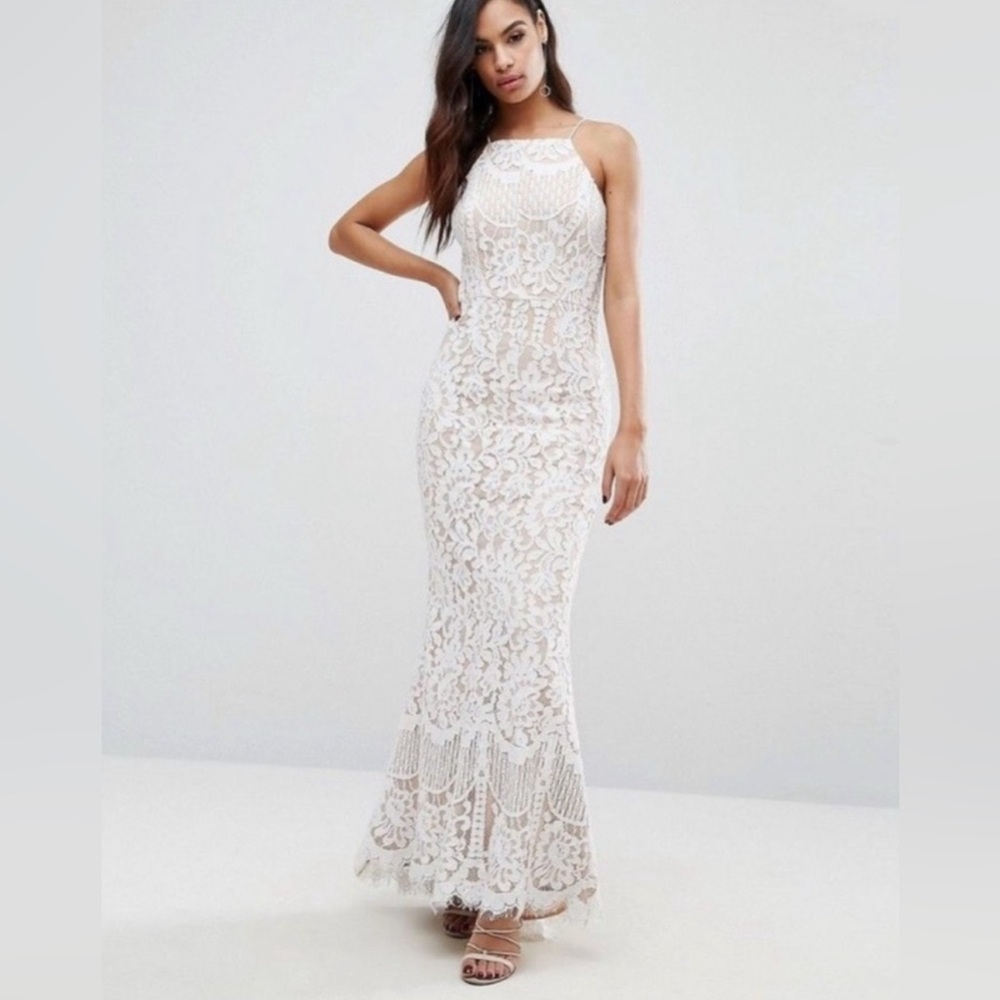 Jarlo Ariel High Neck Crochet Guipure
Lace Dress sz 6